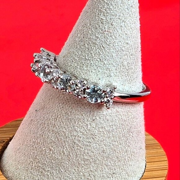 925 Sterling Silver Ring Sz 6.75 with Natural Aquamarine Gemstone. - Picture 4 of 9